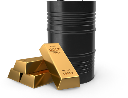 What are commodities, oil and gold